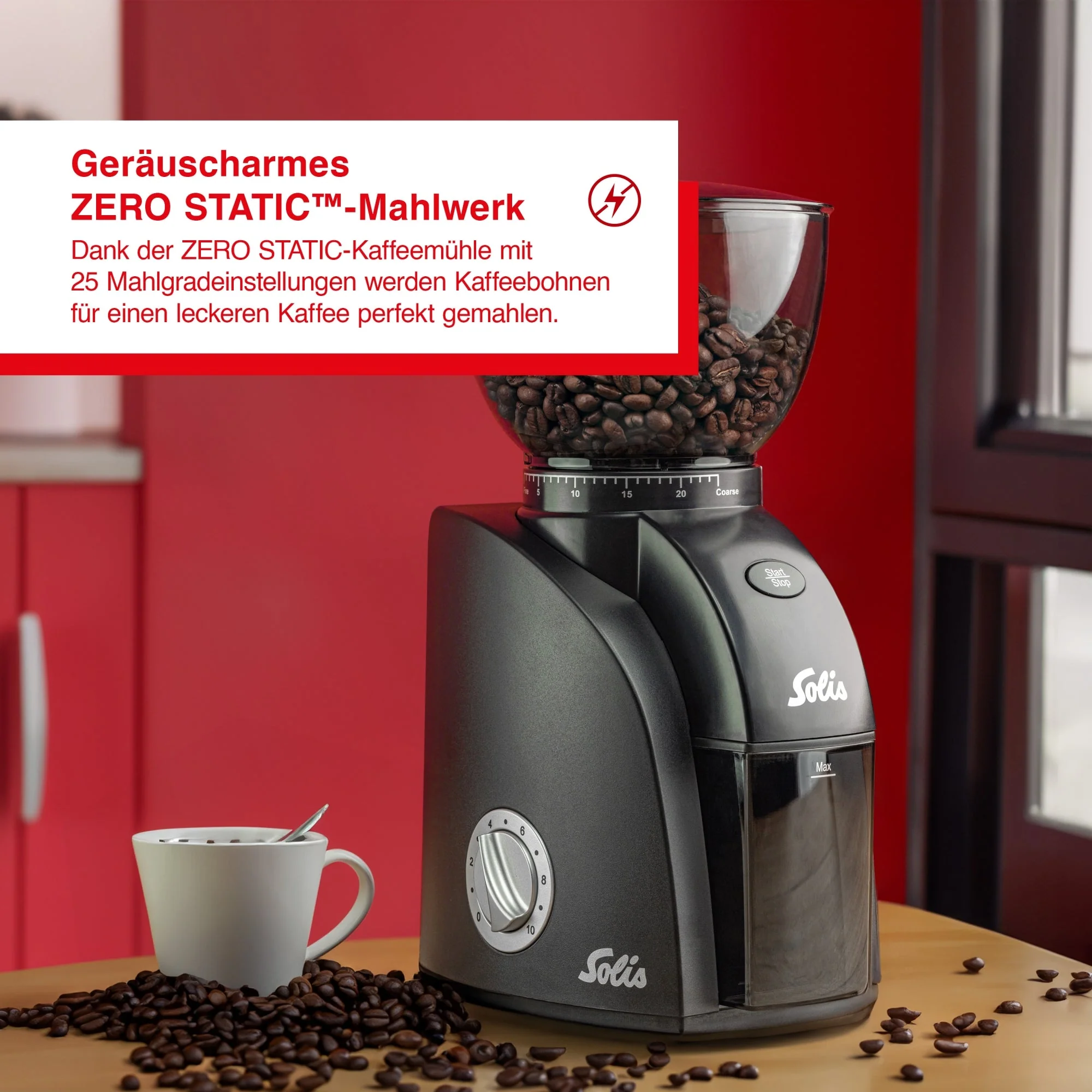 Solis Scala Zero Static Kaffeemühle (Schwarz) - Image 12